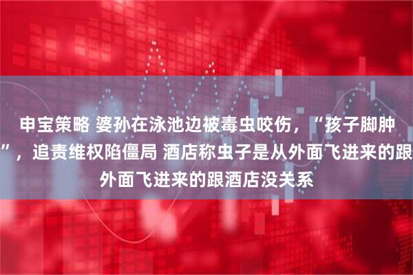 申宝策略 婆孙在泳池边被毒虫咬伤，“孩子脚肿得像小面包”，追责维权陷僵局 酒店称虫子是从外面飞进来的跟酒店没关系