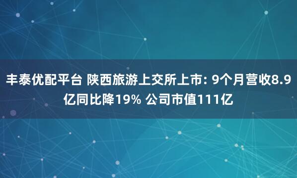 丰泰优配平台 陕西旅游上交所上市: 9个月营收8.9亿同比降19% 公司市值111亿